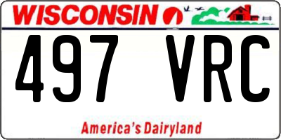WI license plate 497VRC