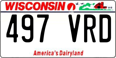 WI license plate 497VRD