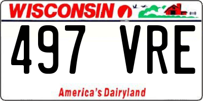 WI license plate 497VRE