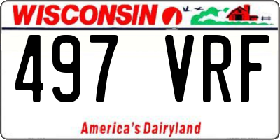 WI license plate 497VRF