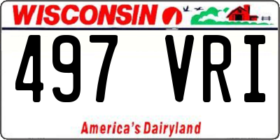 WI license plate 497VRI