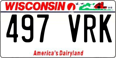 WI license plate 497VRK