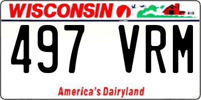 WI license plate 497VRM