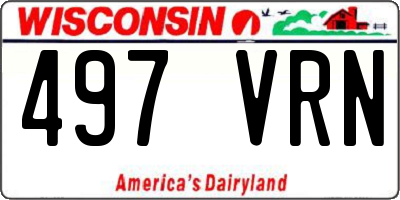 WI license plate 497VRN