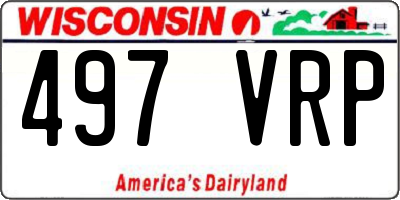 WI license plate 497VRP