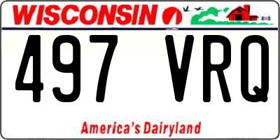 WI license plate 497VRQ