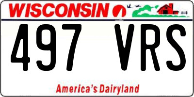 WI license plate 497VRS
