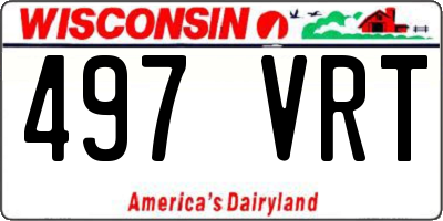WI license plate 497VRT