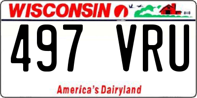 WI license plate 497VRU