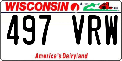 WI license plate 497VRW