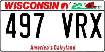 WI license plate 497VRX