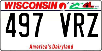 WI license plate 497VRZ
