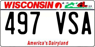 WI license plate 497VSA