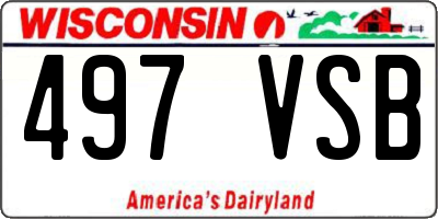 WI license plate 497VSB