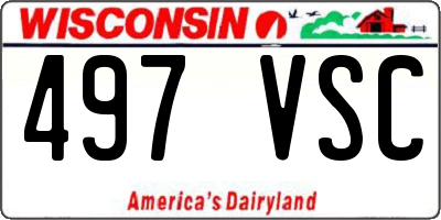 WI license plate 497VSC
