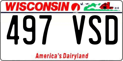 WI license plate 497VSD