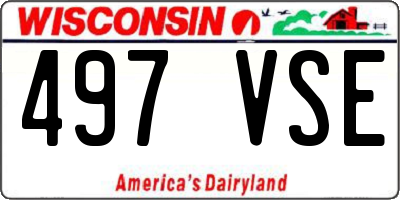 WI license plate 497VSE