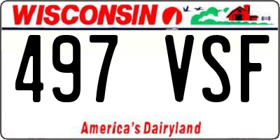 WI license plate 497VSF