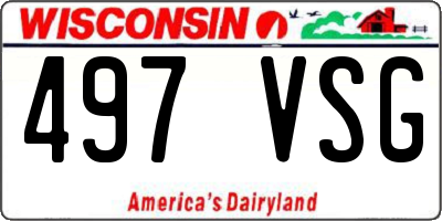 WI license plate 497VSG
