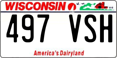 WI license plate 497VSH