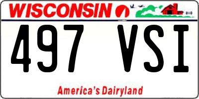 WI license plate 497VSI
