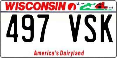 WI license plate 497VSK