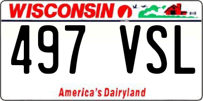 WI license plate 497VSL