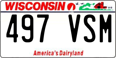 WI license plate 497VSM