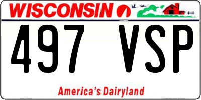 WI license plate 497VSP