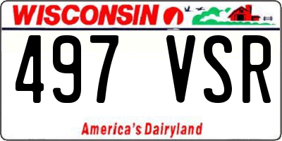 WI license plate 497VSR