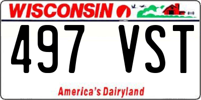 WI license plate 497VST