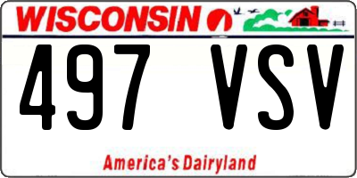 WI license plate 497VSV