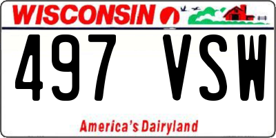 WI license plate 497VSW