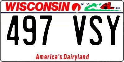 WI license plate 497VSY