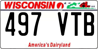 WI license plate 497VTB