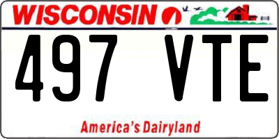 WI license plate 497VTE