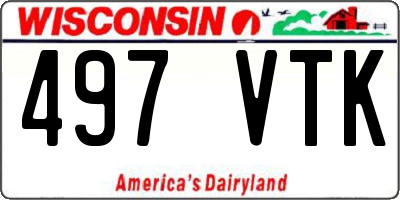 WI license plate 497VTK