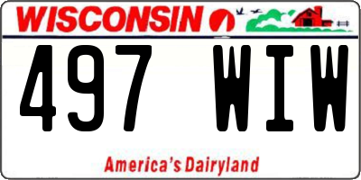 WI license plate 497WIW