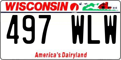 WI license plate 497WLW