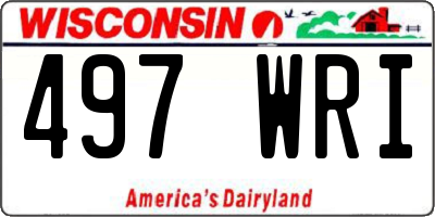 WI license plate 497WRI