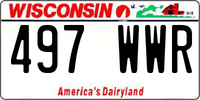 WI license plate 497WWR