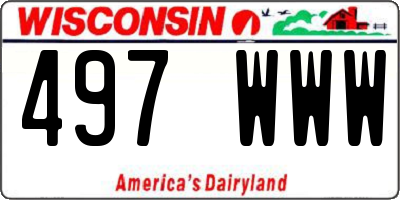 WI license plate 497WWW