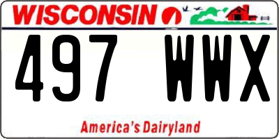 WI license plate 497WWX