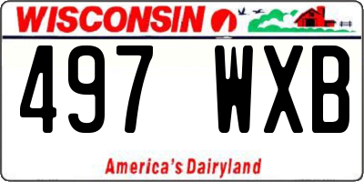 WI license plate 497WXB