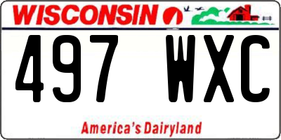 WI license plate 497WXC