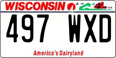 WI license plate 497WXD