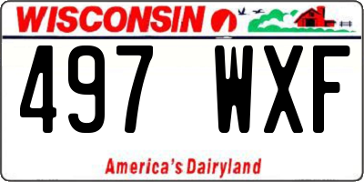 WI license plate 497WXF