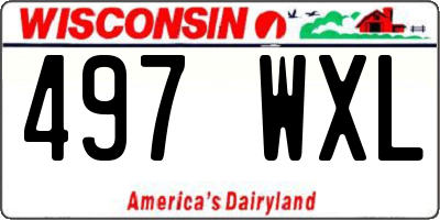 WI license plate 497WXL