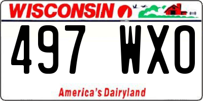 WI license plate 497WXO