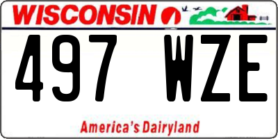 WI license plate 497WZE